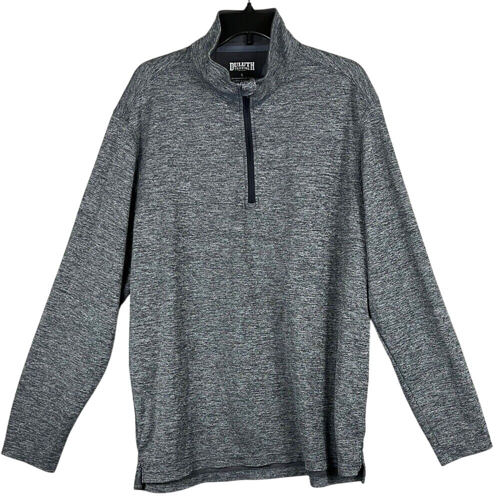 Duluth Trading Co Long Sleeve Gray Pullover 1/4 Zip Men's Size Large
